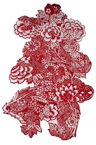Amazon | 切り絵(花寿）・中国民間芸術切り紙細工 | 民芸品