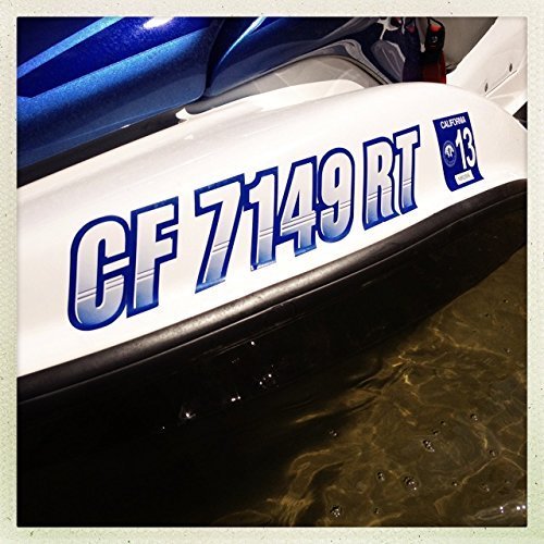 Image of STIFFIE Techtron Tan /Brown 3 inch Boat & PWC Registration Decals • Numbers Letters Stickers