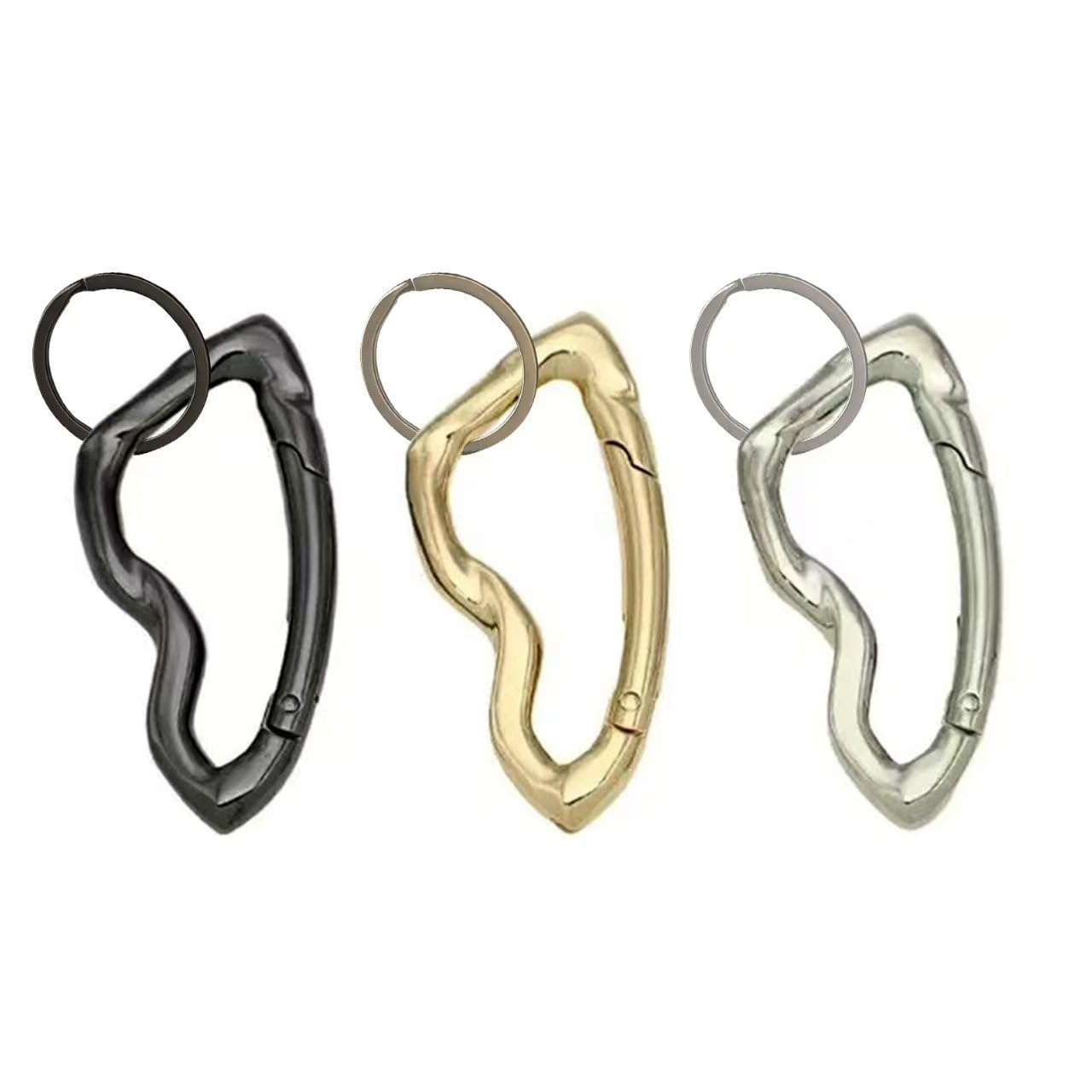 Cute Y2K Carabiner Keychain Clips Irregular Cool Multi-Use Large Heavy Duty Carabiner Hook Key Ring Outdoor Accessories Buckle
