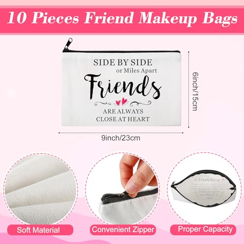 Abbylike 20 Pieces Friends Gifts Bulk for Women Friendships Bracelet Makeup Bag Friendsgiving Long Distance Gifts for Galentines Valentine Day Friend Group Birthday Family Sister4