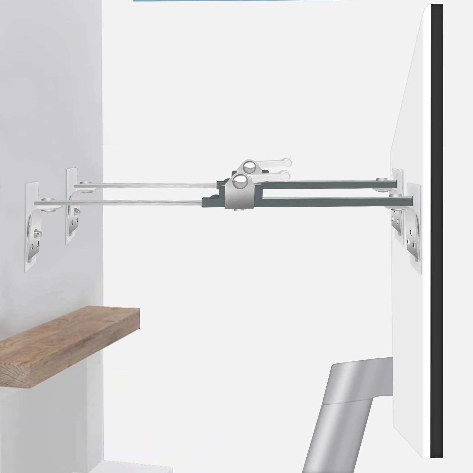 Metal TV Safety Straps, TV Anchors for Baby Proofing to Prevent Forward or Backward Tipping, TV Straps Safety for Flat Screen, Adjustable Length Range