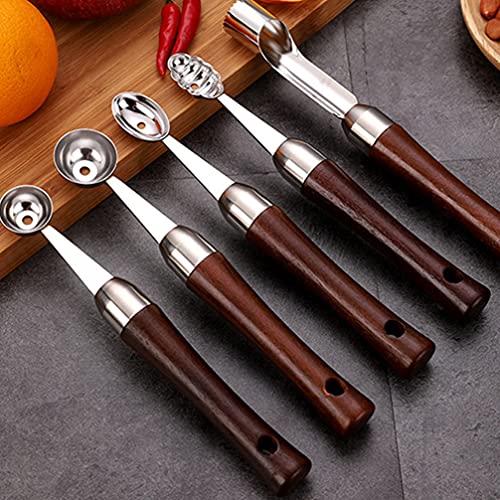 YARNOW Watermeloen Meloen Scoop Baller Rvs Ice Cream Scoop Cookie Scoop Ijs Scooper Met Houten Handvat Voor Bevroren Yoghurt Gelatos Ijscoupes Fruit Dessert Salade - Image 4
