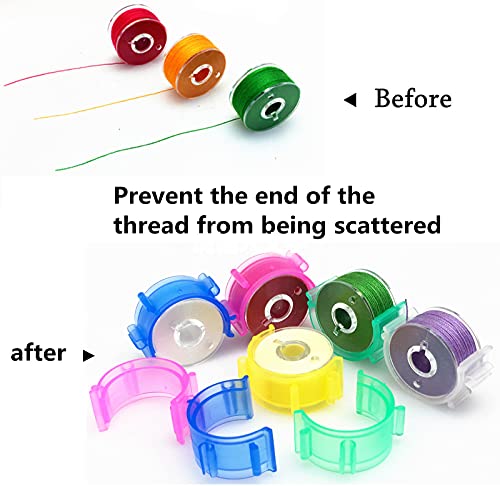 Image of Fbshicung 80Pcs /Pack Colorful Sewing Bobbin Small Clips Sewing Tool Accessory Thread Clips Holder Tool