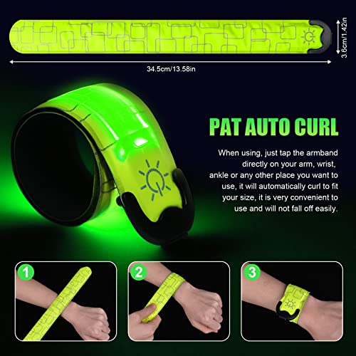 flintronic 2 x LED-Armbänder, wiederaufladbar, USB, Laufarmband, reflektierend, LED, Running, Blinklicht, verstellbar, Sicherheitsarmband, beleuchtet, Sportarmbänder