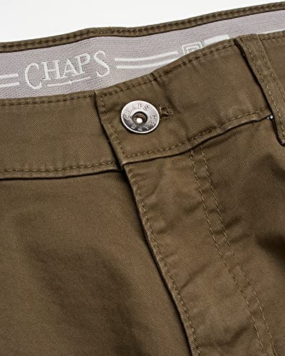 Chaps Men's Khaki Pants - Slim Fit Comfort Stretch 5 Pocket Pant - Casual Chinos With Flex Waistband For Men, Size 38W X 32L, Olive #TOP3