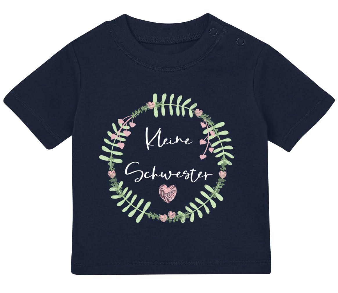 Baby Tshirt 0-36 Monate mit Druck T-Shirt mit Spruch Kleine Schwester Geburt Herzchen T-Shirt für Kleinkind 0, 1, 2, 3 Jahre