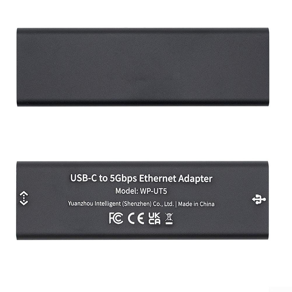 Adattatore USB 3.2 a 5gbe Realtek Rtl8157 Chip 5gbps Scheda di rete Ethernet ad alta velocità con cavo diviso per 11 Linux Nero Wp-ut5