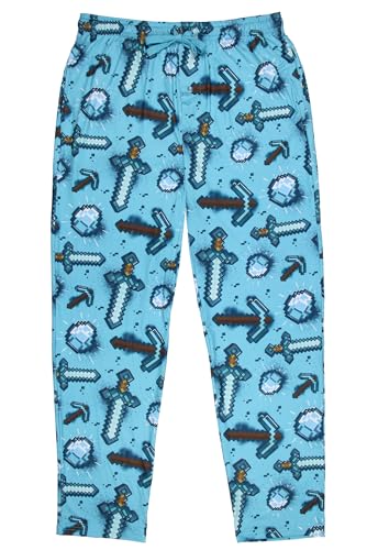 Men's Minecraft Pajama Pants Diamond Art Pickaxe And Sword Adult Sleep Pants | Minecraft Pajamas For Men3