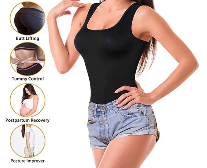 Image of ALYNE Waist Trainer Seamless Round Neck Tummy Control Shapewear Bodysuit - Firm Control, Slimming, Comfortable & Invisible Under Clothing
