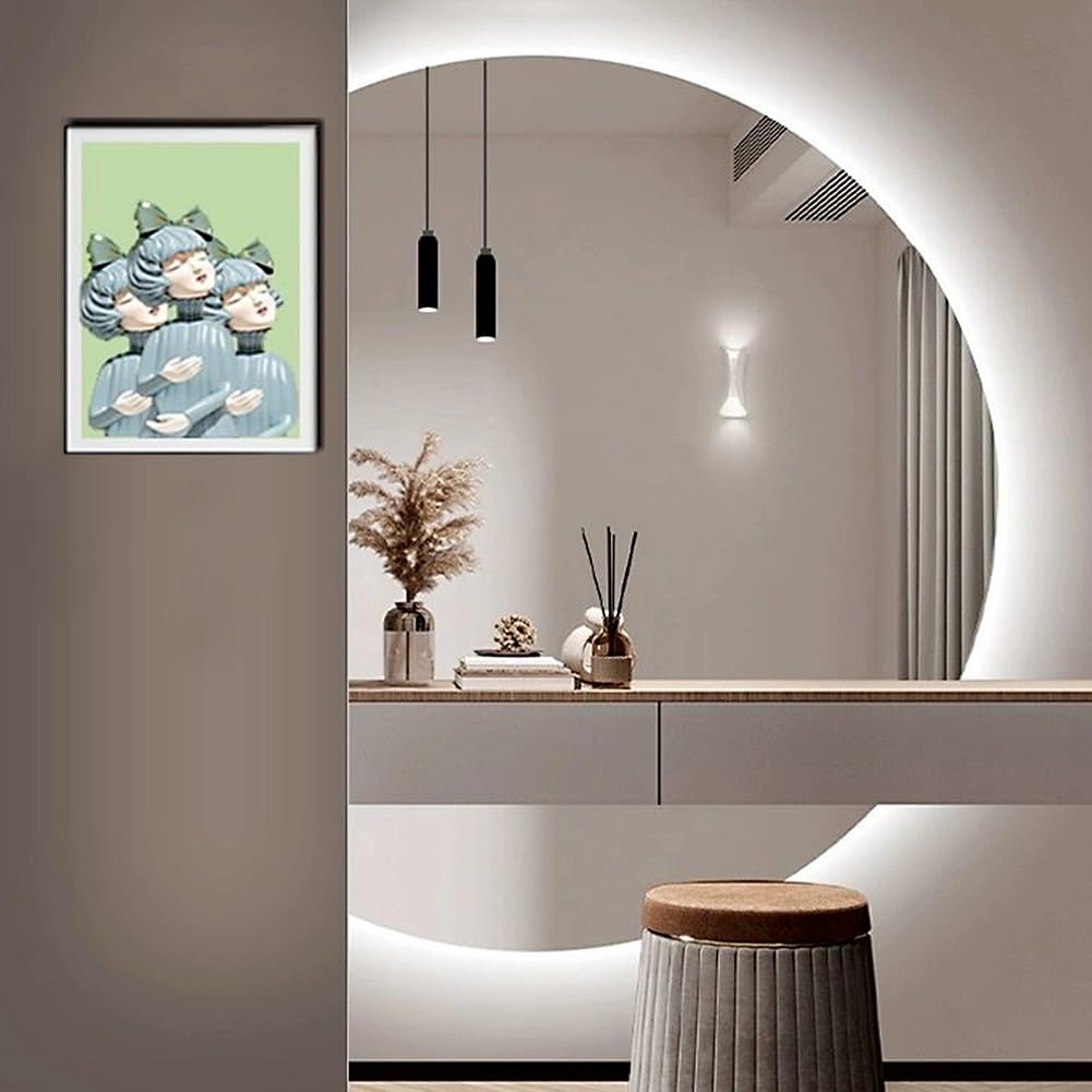 Grand miroir sans cadre design haut de gamme avec découpe asymétrique moderne