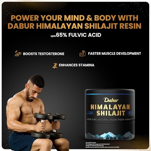 Image of Dabur Himalayan Shilajit Resin - 15g | 250mg per Serving | Boosts Strength, Stamina & Muscle Growth | Shilajit for men |100% Ayurvedic Grade A Shilajit Sourced from the Himalayas (Up to 19,000 ft)