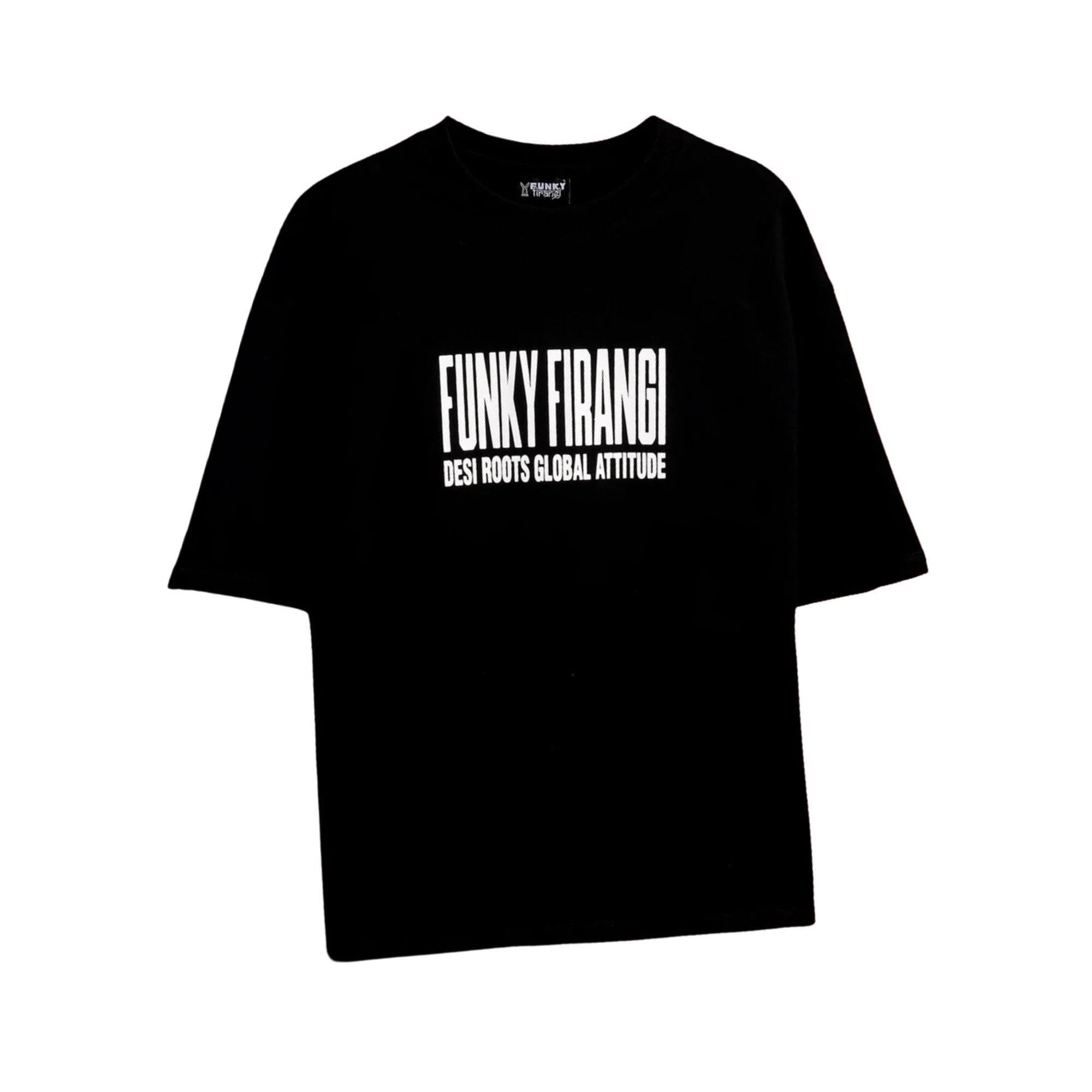 Global Desi Desi Global Tee Printed T-Shirt for Men | Round Neck Half Sleeve Casual | Black Color in black