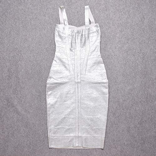 Image of Midi-Calf Solid Color Spaghetti Strap Rayon Bandage Dress