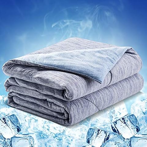 Luxear Cooling Coverless Duvet Arc-Chill for Summer, Cool Quilt Blanket Japanese Technology For Sofa Bed, Duvet Blanket Soft Fabric Breathable Adult Baby Children Pet Dog, Single 150 x 200 Cm, Blue Cover