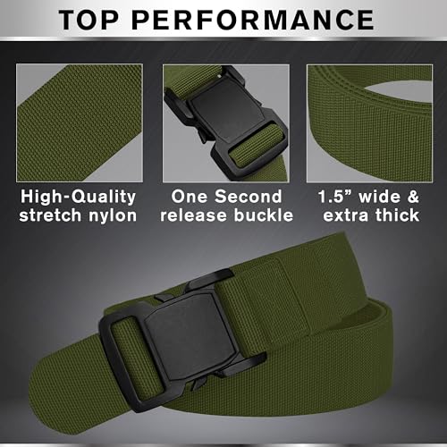 Image of TECEUM Tactical Belt - Heavy-Duty & Quick Release - Military, Work, Rigger, Duty & Utility Belt for Men
