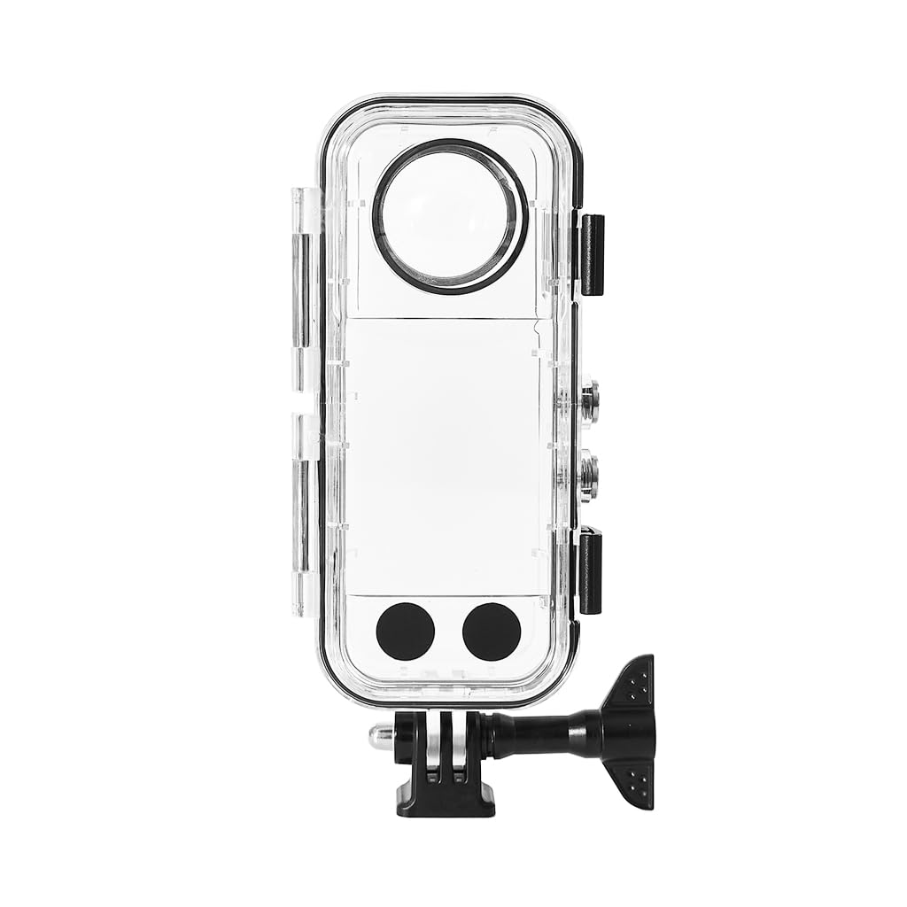 NovelGoal Waterproof Case, 60M Underwater Dive Case Housing Shell Deep Diving Snorkeling Protector Compatible with Ins ta 360 X3 (Glass)