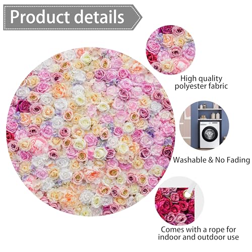 Fondo Fotográfico Floral Rosa 8X6 ft para Eventos miniatura 4