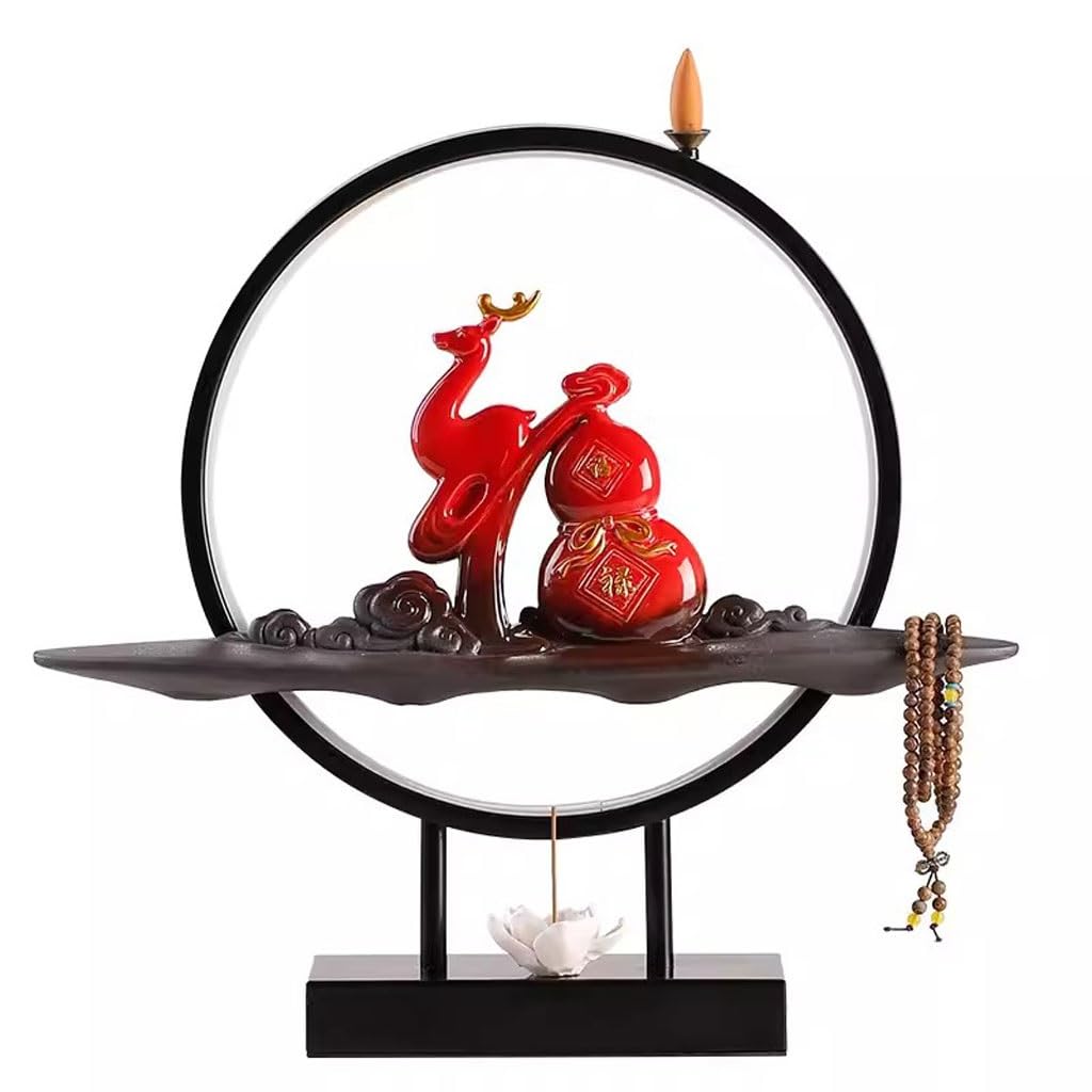 Brûleur d'encens chinois zen TUSUOD avec cascade de fumée