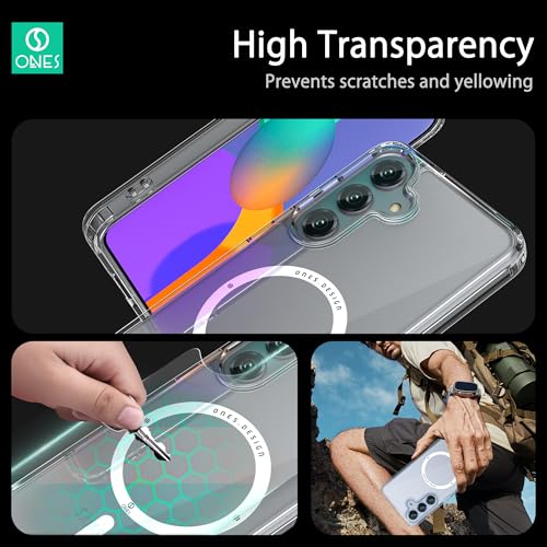 Image of ONES Magnetic for Samsung Galaxy S25 FE Slim Case, Compatible with Magsafe, Military-Grade Drop Guard, Anti-Yellowing, Shockproof Cover for Galaxy S25 FE, Scratch-Resistant, Transparent