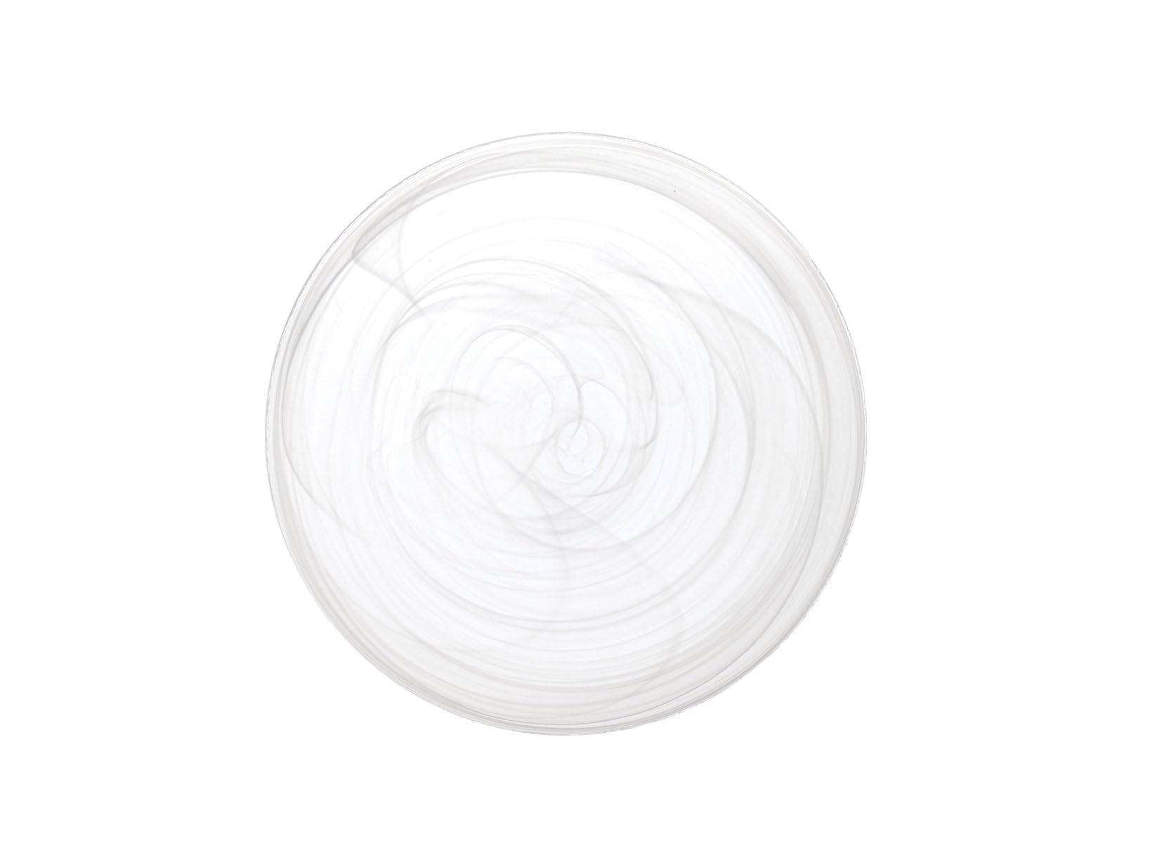H&H Bianco Alabastro Set Of 6 Fruit Plates, Glass, White, 21 Cm, 21X21x2 Cm, 6 Units