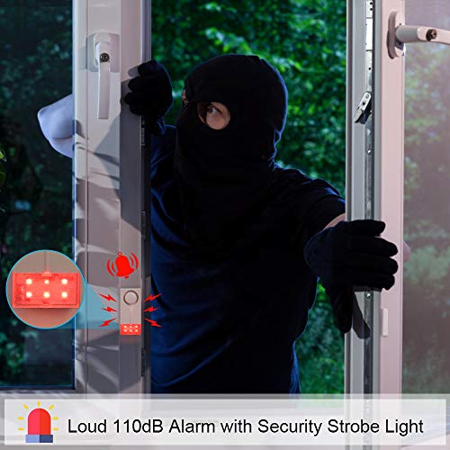 Wsdcam Remote Door Alarm with Security Strobe Light, Door and Window