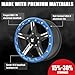 Bullite Wheels BT-09 Shuriken UTV ATV Wheel Satin Black Rims and Blue Beadlock 15x7, 5x114.3/5+2 Offset, Pro R and Turbo R