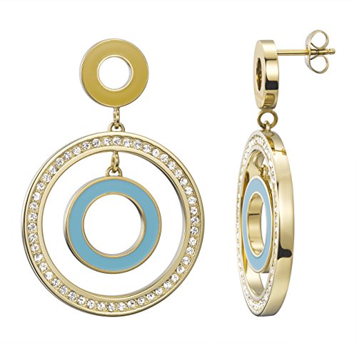 Preisvergleich Produktbild Pierre Cardin Damen-Ohrhänger Saturne Edelstahl Zirkonia weiß Brillantschliff - PCER10009G000