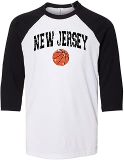 Basketball New Jersey Kids Three-Quarter Raglan Sleeve Baseball Shirt Youth