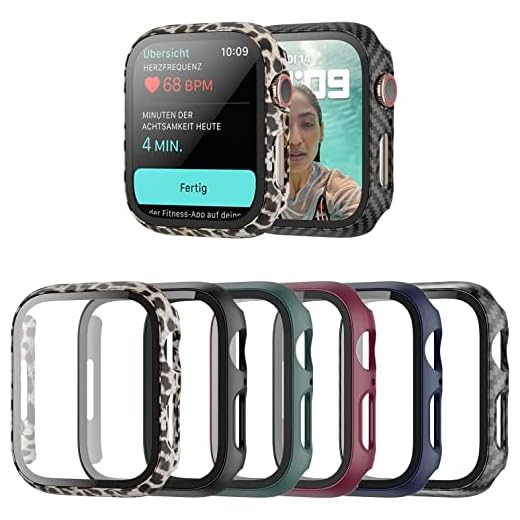Schutzhülle Kompatibel mit Apple Watch 42MM Series 3 2 1, 6 Stück Hülle 2 in 1 Gehäuse Hart Schutz und HD Gehärtetes Displayschutz Zubehör für iWatch 42 MM Smartwatch Case für Damen und Herren