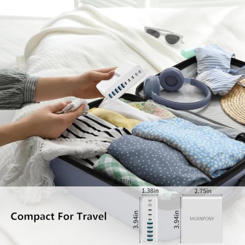 Image of 320W USB C Charger Block, MGRNPONY 10-Port GaN USB C Charging Station White | PD 65W Laptop Fast Charger Adapter for MacBook Pro /Air, DELL, iPad, iPhone, Samsung Galaxy