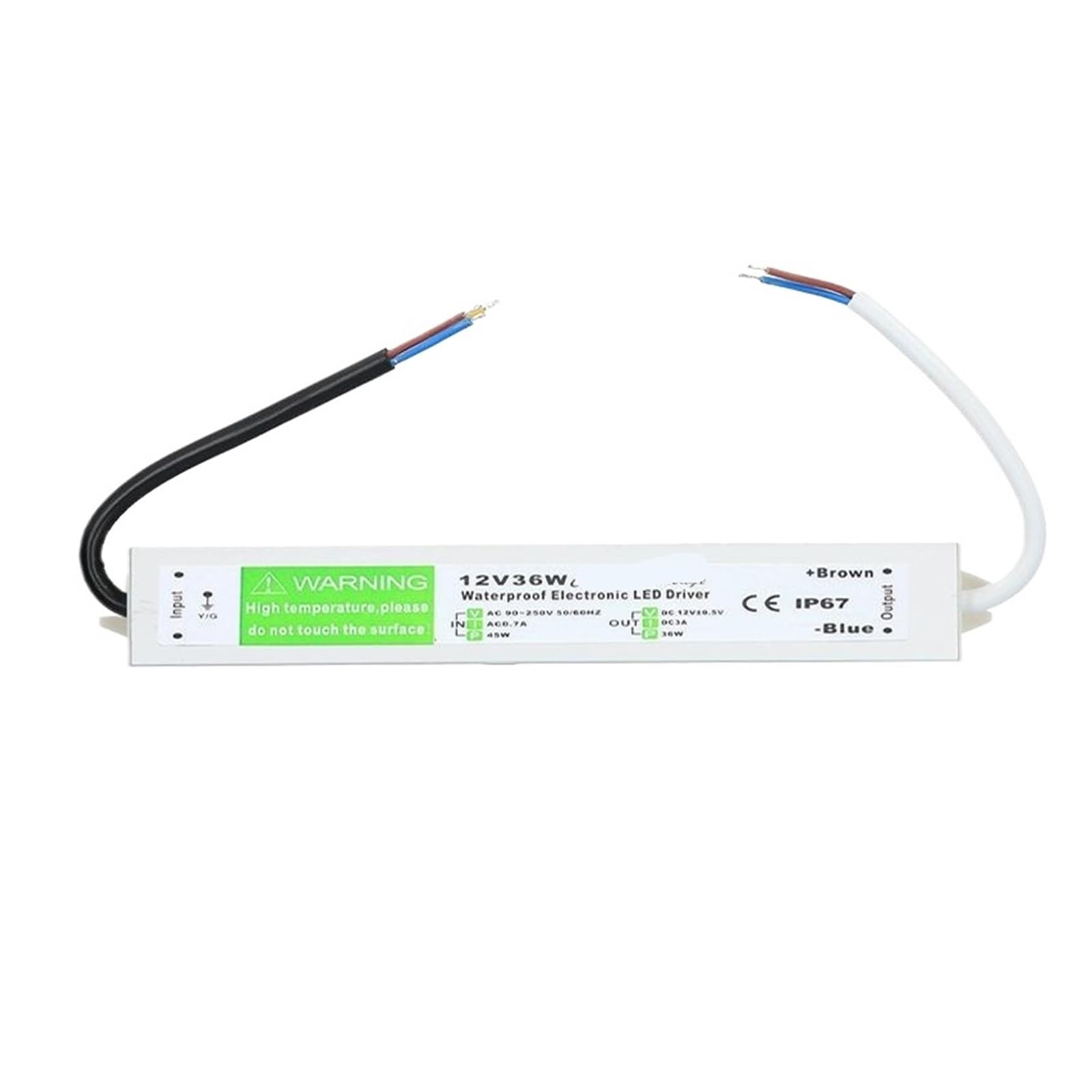 MBMYVRNKJL Lighting Transformer 90-250V AC to DC 12V 36W 3A LED Driver Adapter Aluminum Switching Power Supply