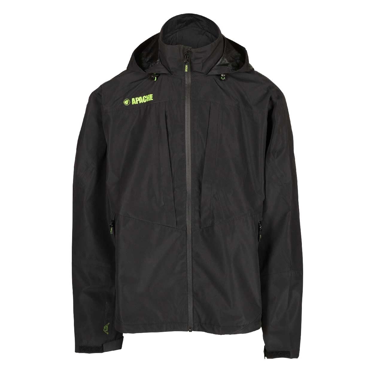 Apache Workwear Ottawa Jacket | Black | Size Large | Lightweight and Waterproof | Fold Away Drawstring Hood | Multi Zipped Pockets