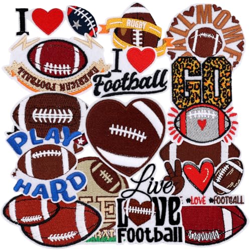 Estedro 15Pcs Football Iron on Patches for Hats Clothes...