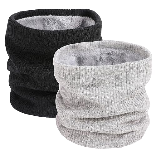 I Kua Fly Cachecol térmico para homens e mulheres, aquecedor de pescoço de forro polar, unissexo, cachecol circular de malha grossa, cachecol quente para inverno, gola para pescoço, capa facial para