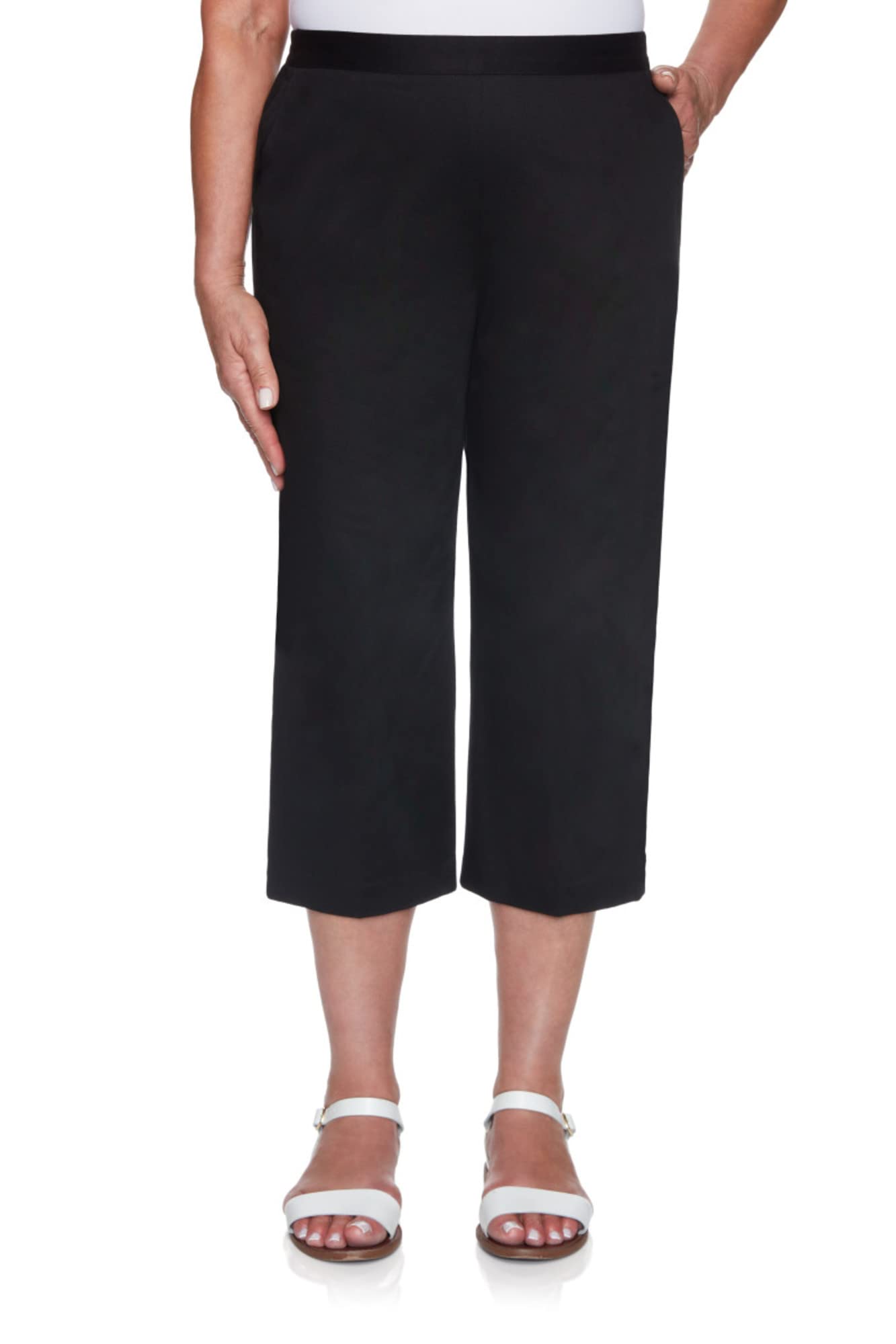 Alfred Dunner Womens Twill Classic Fit Capri PantCasual Pants