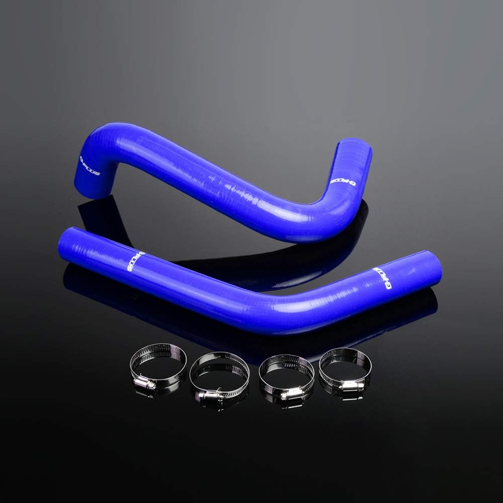 PIT66 Silicone Radiator Hose Kit,Compatible with 1960-1962 Chevy C/K Truck Pickup C10 Red with Clamps