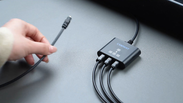 Image of CAMWAY Digital Optical Splitter 1 in 3 Out - SPDIF Toslink Optical Audio Splitter 3 Way with 3.3ft Fiber Optic Cable,Support LPCM2.0 /DTS /Dolby-AC3,ToslinkSplitter for Xbox,PS5 /PS4,Headphone,Soundbar