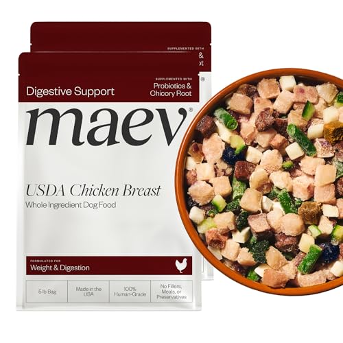 Maev Human-Grade Chicken Dog Food, Weight & Digestion Formula, Whole Ingredient, Gluten-Free, High Protein Puppy & Dog Food, 10 lb