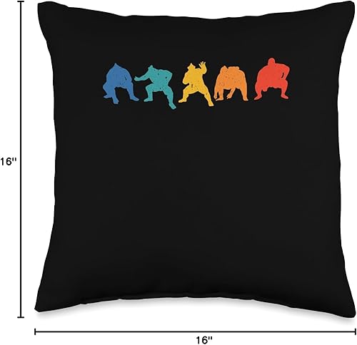 Miniatura 4 de Sumo Fighters Japanese Wrestler Sumotori Gift Retro Sumo Fighters  Luchador japonés  Sumotori Rikishi Throw Pillow, 16 x 16, multicolor