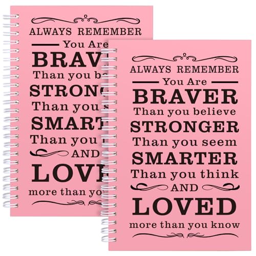 Journal inspirant de motivation en lot de 2 carnets à spirale A5 cadeau pour le travail
