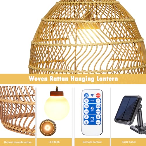 Lustre solaire extérieur suspendu télécommandable variable