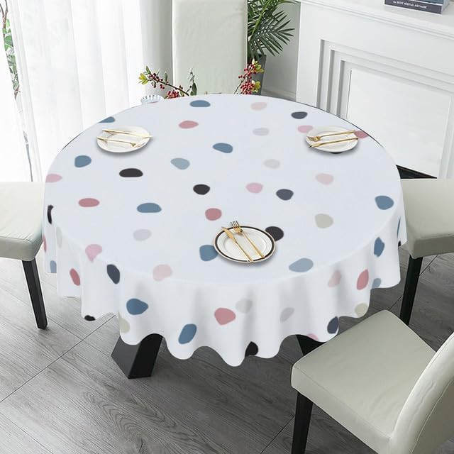 Miniatura 4 de Minimalist Round Tablecloth Cute Table Cloth Decor Washable Table Cover with Wrinkle Resistant for Home Kitchen Dining Room Picnic Camping Party