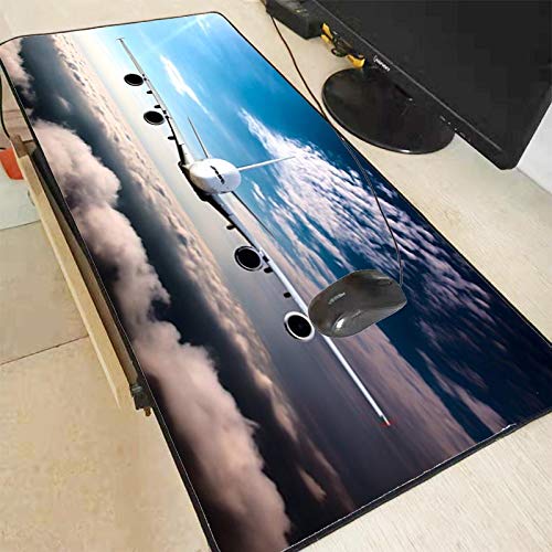 Laptop Tischunterlage Flugzeug Wolken Große Büro Computer Schreibtisch Matte Tisch Tastatur Mauspad Laptop Kissen Schreibtisch Matte Lock Edge Mousepad 400X900X2Mm