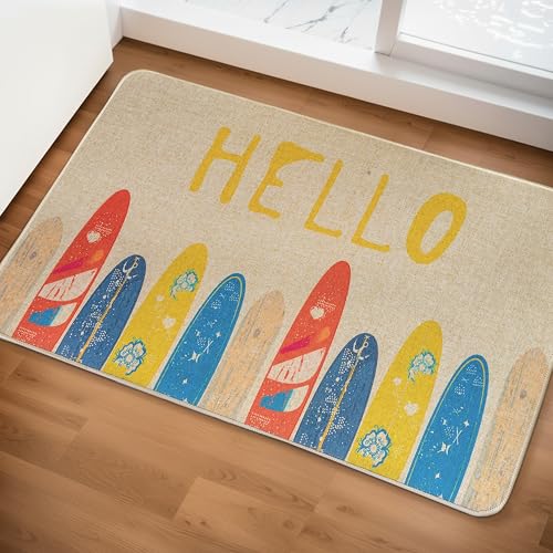 Image of Yellow Weaves 1 Pc Jute Texture Non-Slip Bathmat, Water Absorbent Floor mat, Rugs, Door Mats for Bathroom, Living Room, Bedroom, Entrance, Outdoor, Kitchen, Office (Beige)