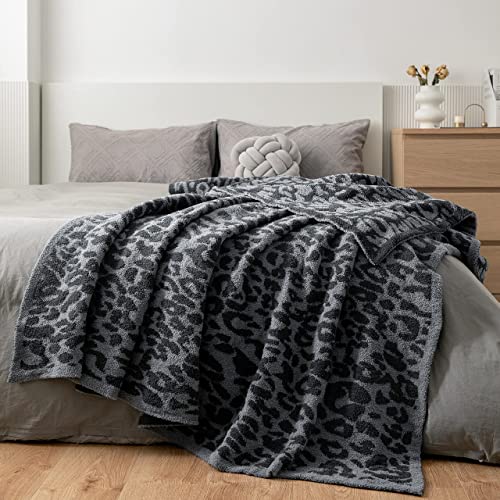 MH MYLUNE HOME Large Soft Micro Plush Leopard Blanket (71x78 inch...