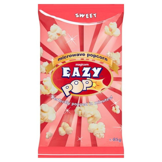 EAZYPOP Microwave Popcorn 85g (Sweet Flavour, Pack of 16)