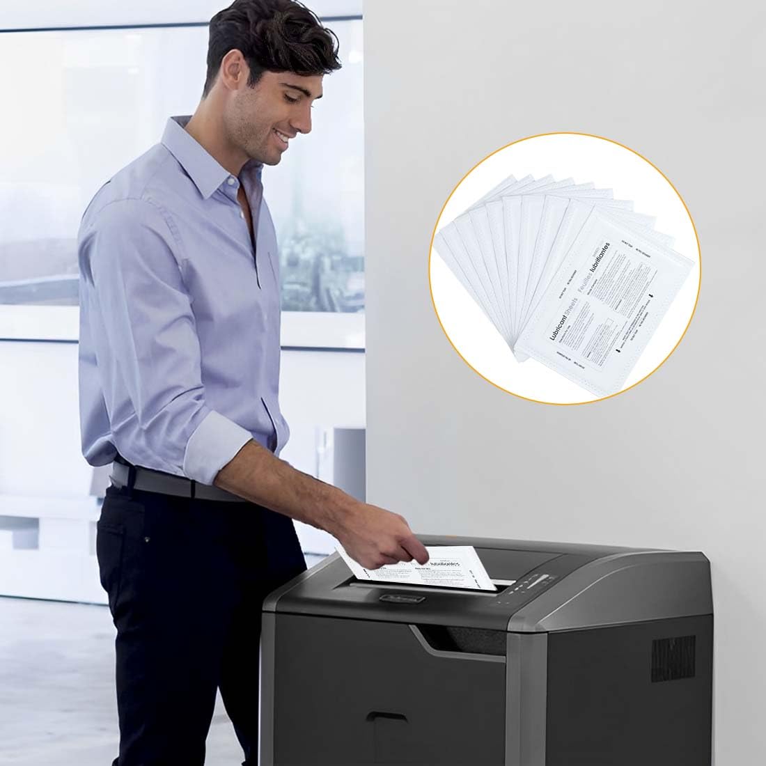 Papier à huile pour destructeur de documents 10 pièces - Feuilles lubrifiantes