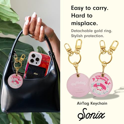 Image of Sonix x Sanrio Keychain Case Compatible with Apple AirTag | Protective Cover Keychain | Hello Kitty & Friends - Floral My Melody