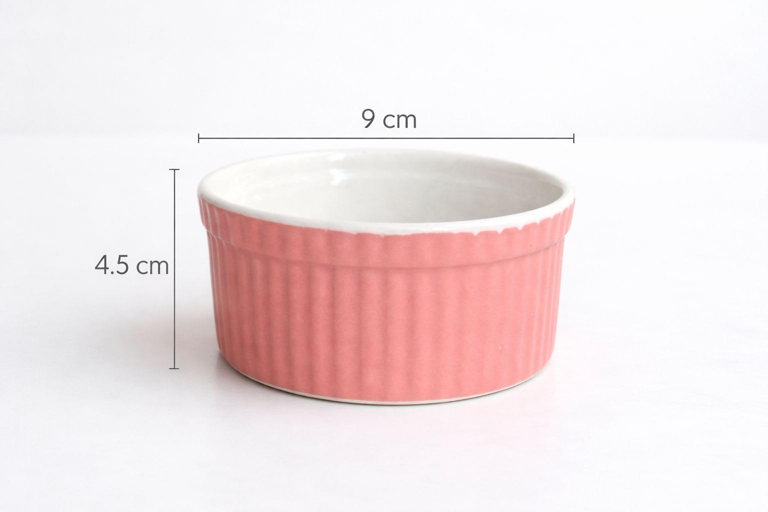 Bamby Pink Ceramic Ramekin Bowls 150ml set of 6, Perfect for Baking, Soufflés, Desserts, Sauces & Individual Portions (PINK) 3