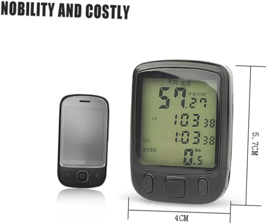 Mipcase Wired Bike Speedometer with LCD Display Odometer for Mountain Bikes and Road Cycling Multi-Function Bicycle Computer with Removable Battery Suitable for Hiking and Outdoor